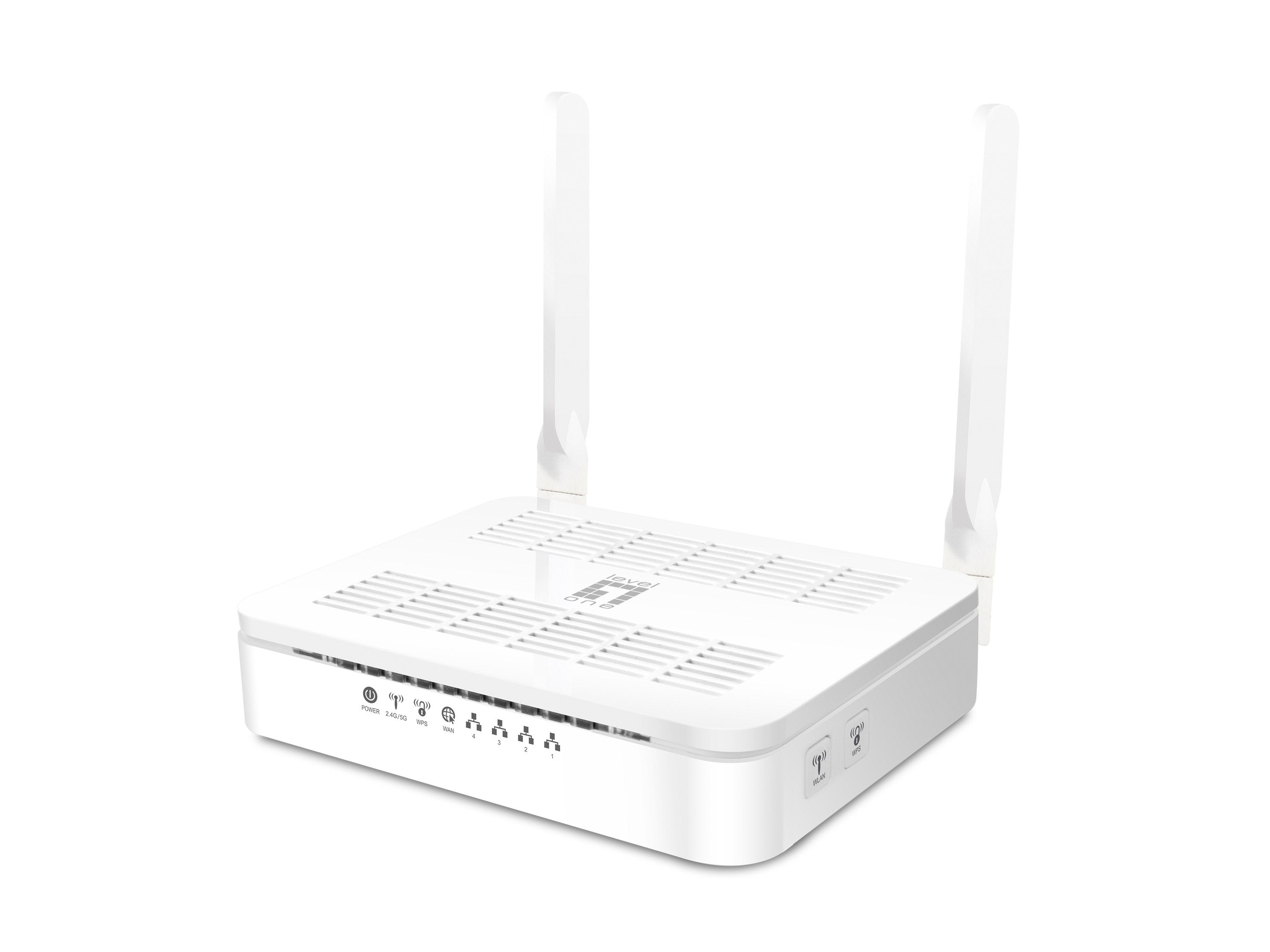 Level One Router Wifi Dualband Ac1200 300mb En 2,4ghz Y 867mb En 5ghz 4p Giga 2 Antenas Fijas Wps