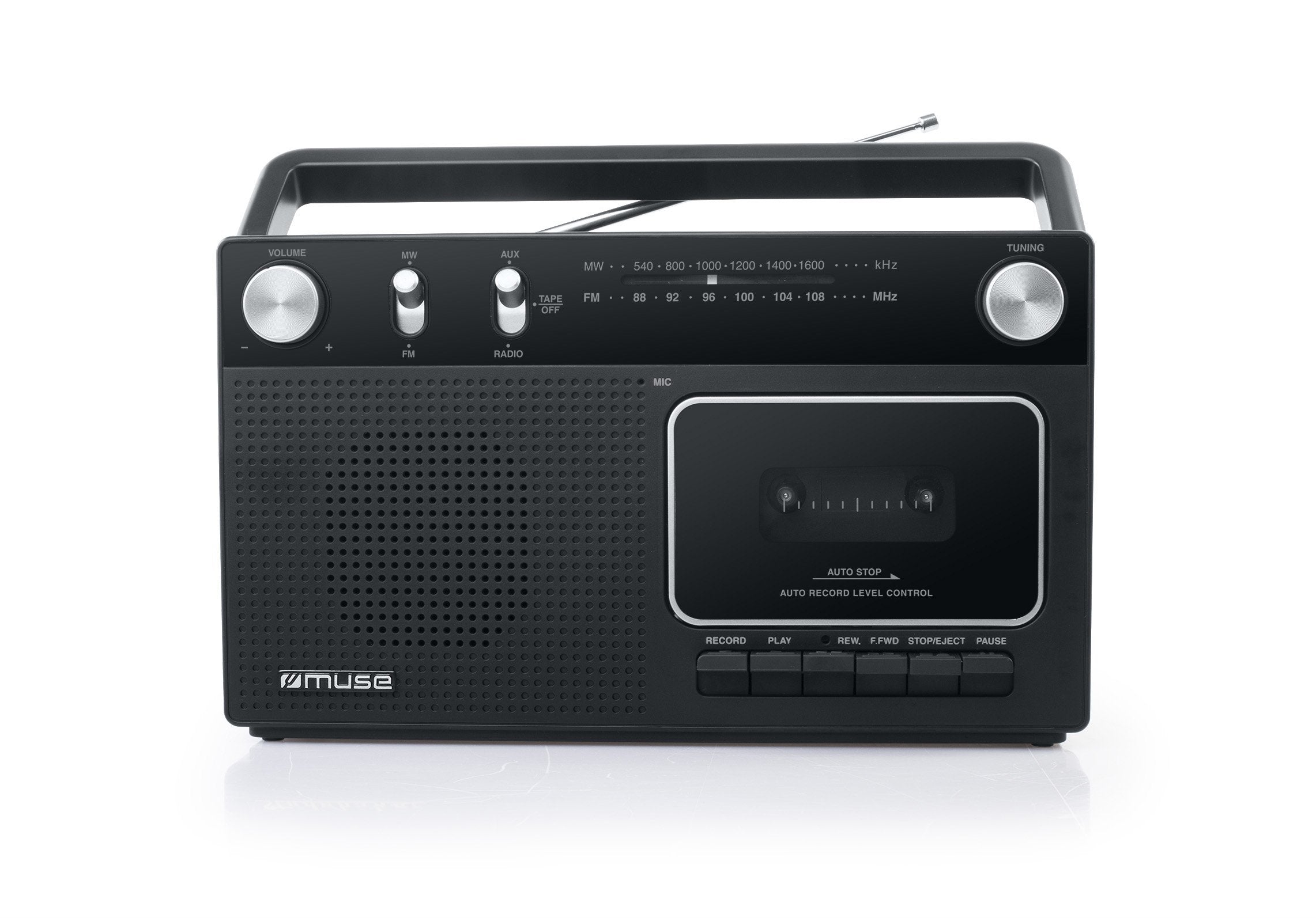 Radio Analógica Muse M-152 Rc - Cassette - Negro