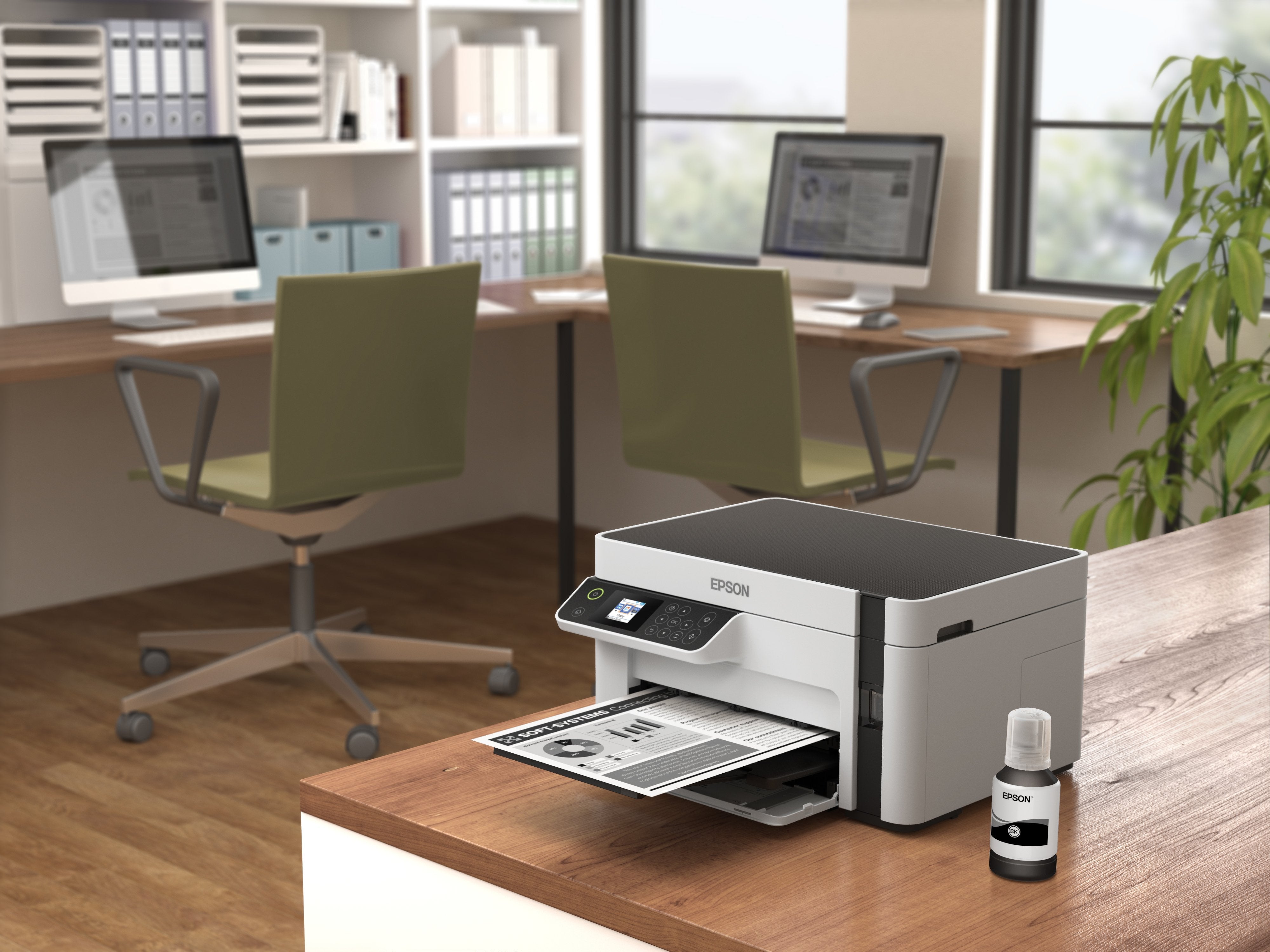 Impresora Epson Ecotank Mono M2120, 3 En 1, A4, 1200 X 2400 Ppp, 32 Ppm, Usb, Wi-Fi, 3 Aã±Os De Garantia Despues Del Registro.