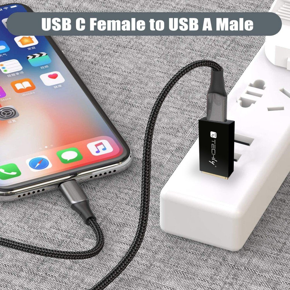 Adaptador Usb-A M A Usb-C F, Usb 3.0, Negro