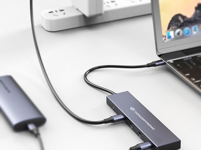 Conceptronic Hub Usb-C Con 4x Usb-C Pd De Hasta 100w - Carcasa De Aluminio