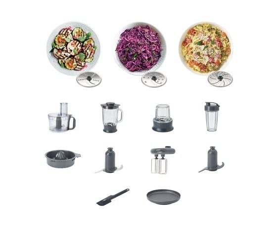 Kenwood Küchenmaschine Multipro Compact+ (Plata, 800 Watt, Integrierte Waage, Mixaufsatz Und Blend-Xtract 2go) 0w22011047