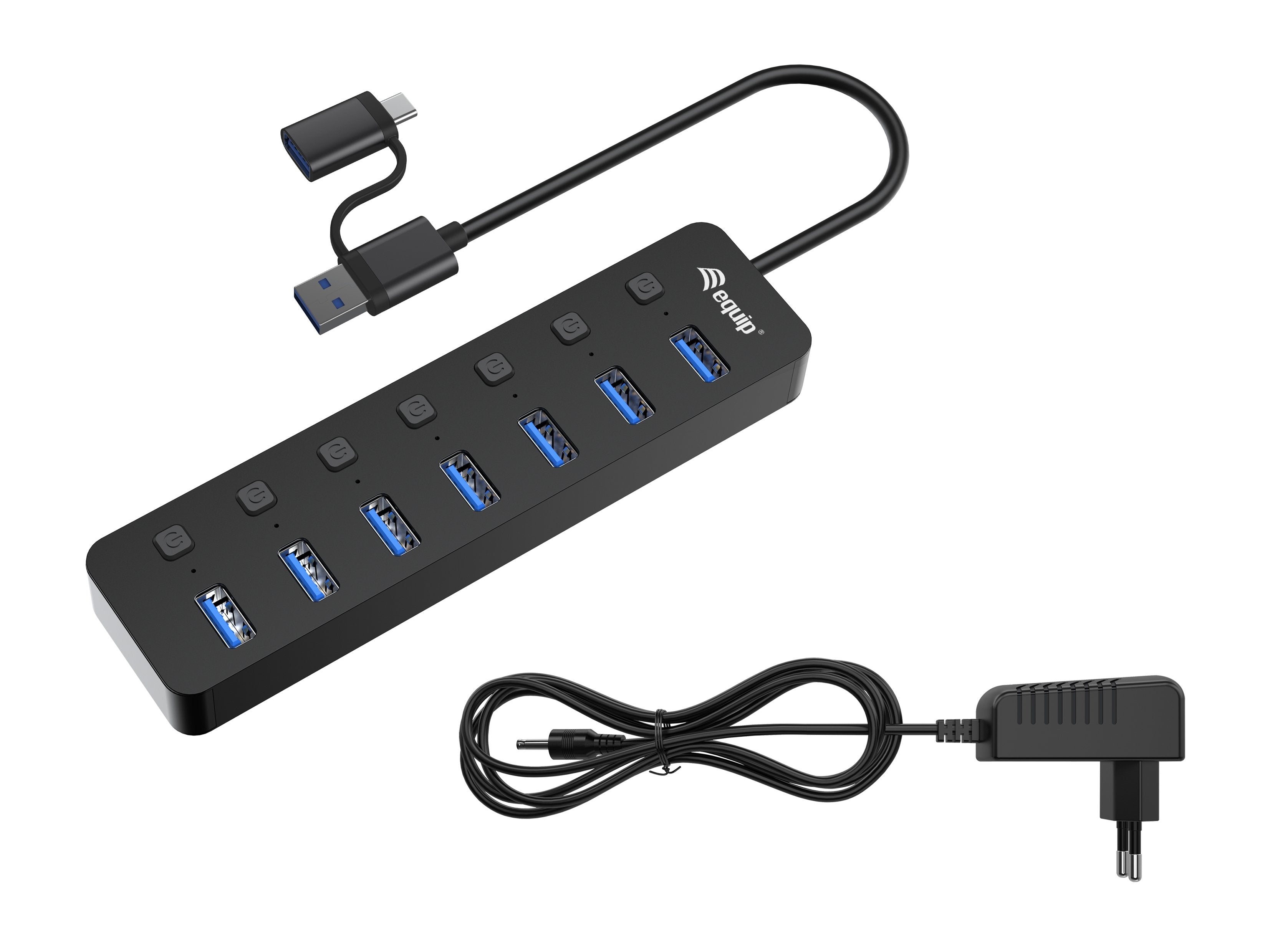 EAN 4015867235744 - Equip 128965 hub de interfaz USB 3.2 Gen 1 (3.1 Gen 1) Type-A 5000 Mbit/s Negro imagen 2
