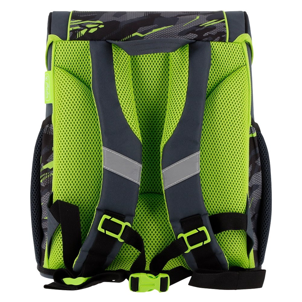 Herlitz Juego De Mochilas Escolares De 4 Piezas, 17 L, Ergonómica,Gris, Verde