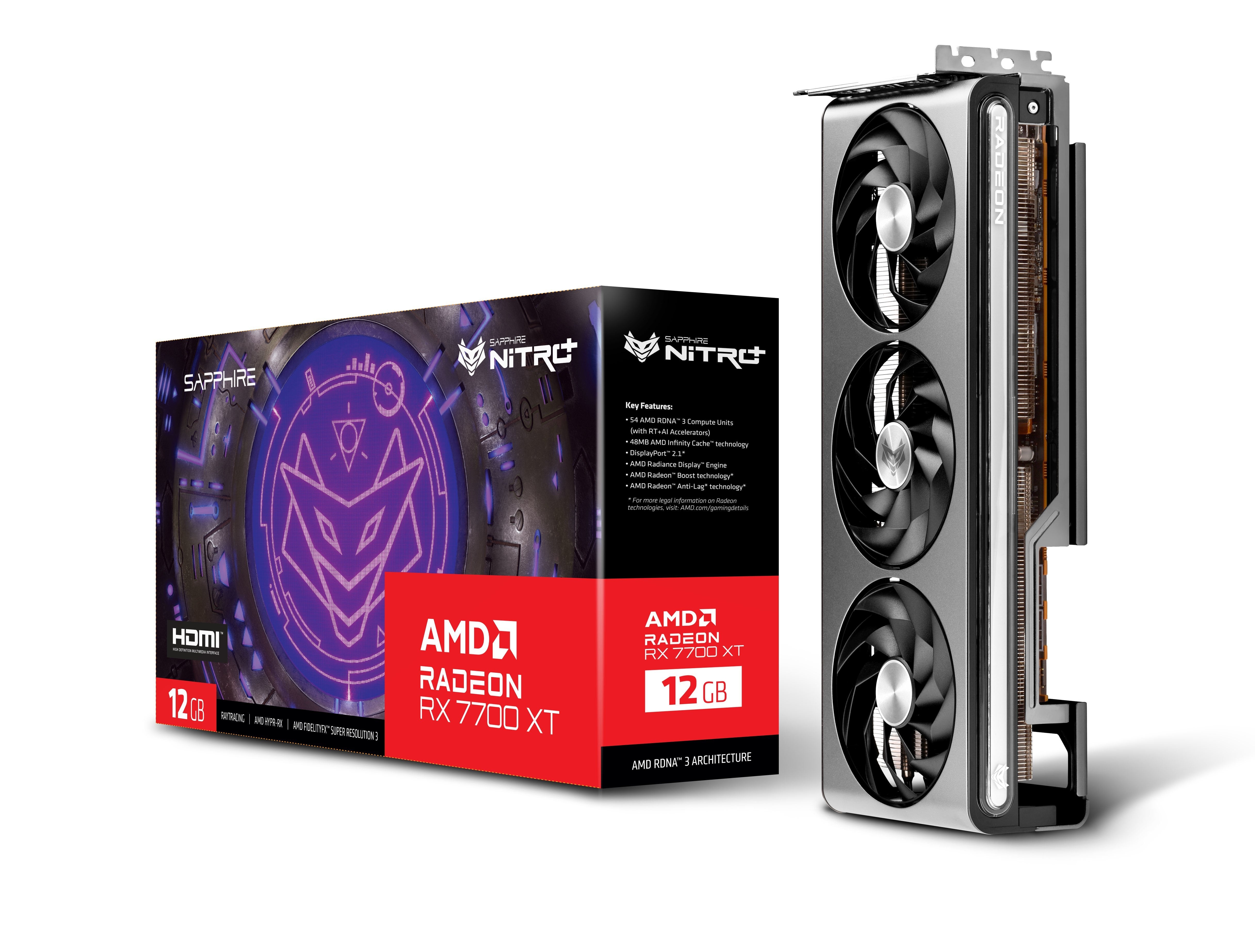 Sapphire Nitro+ Rx7700 Xt Pcie4 12gb Ddr6 2 Hdmi 2 Dp 2599mhz Clock Rgb