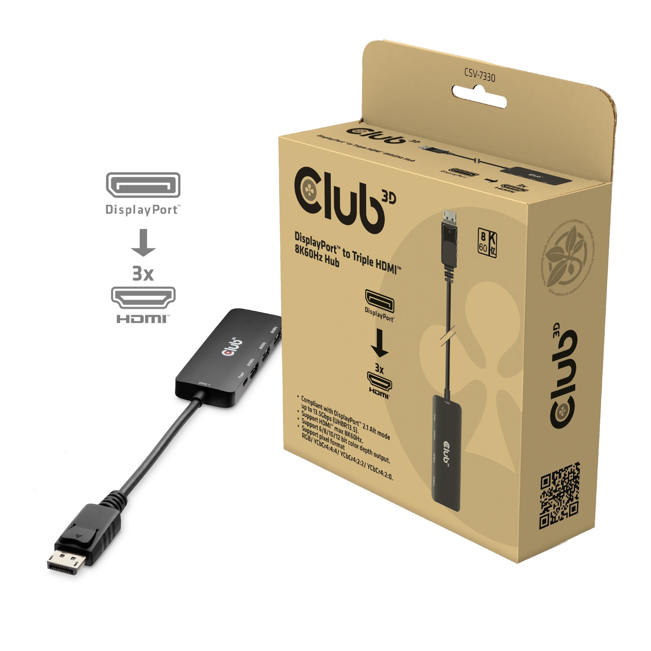 EAN 8719214473471 - CLUB3D CSV-7330 hub de interfaz 13,5 Mbit/s Negro imagen 1