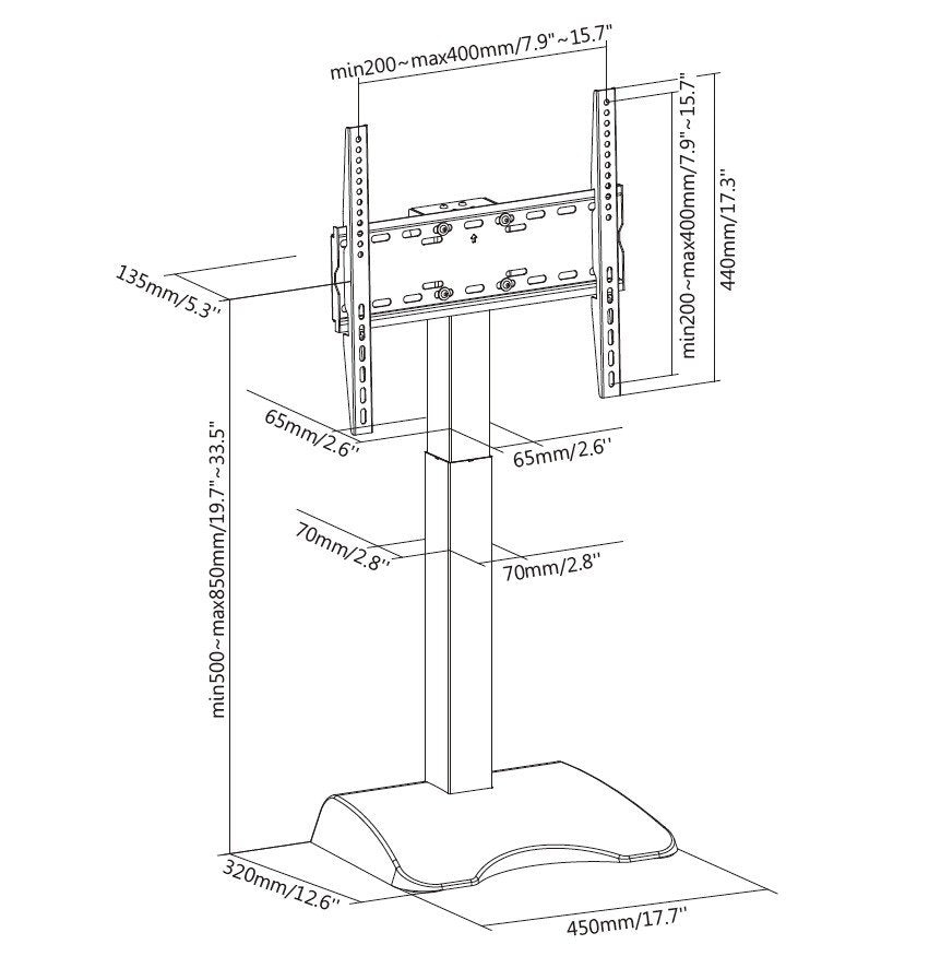 Soporte Pantalla De Suelo Motorizado Para Pantalla De 32 - 65