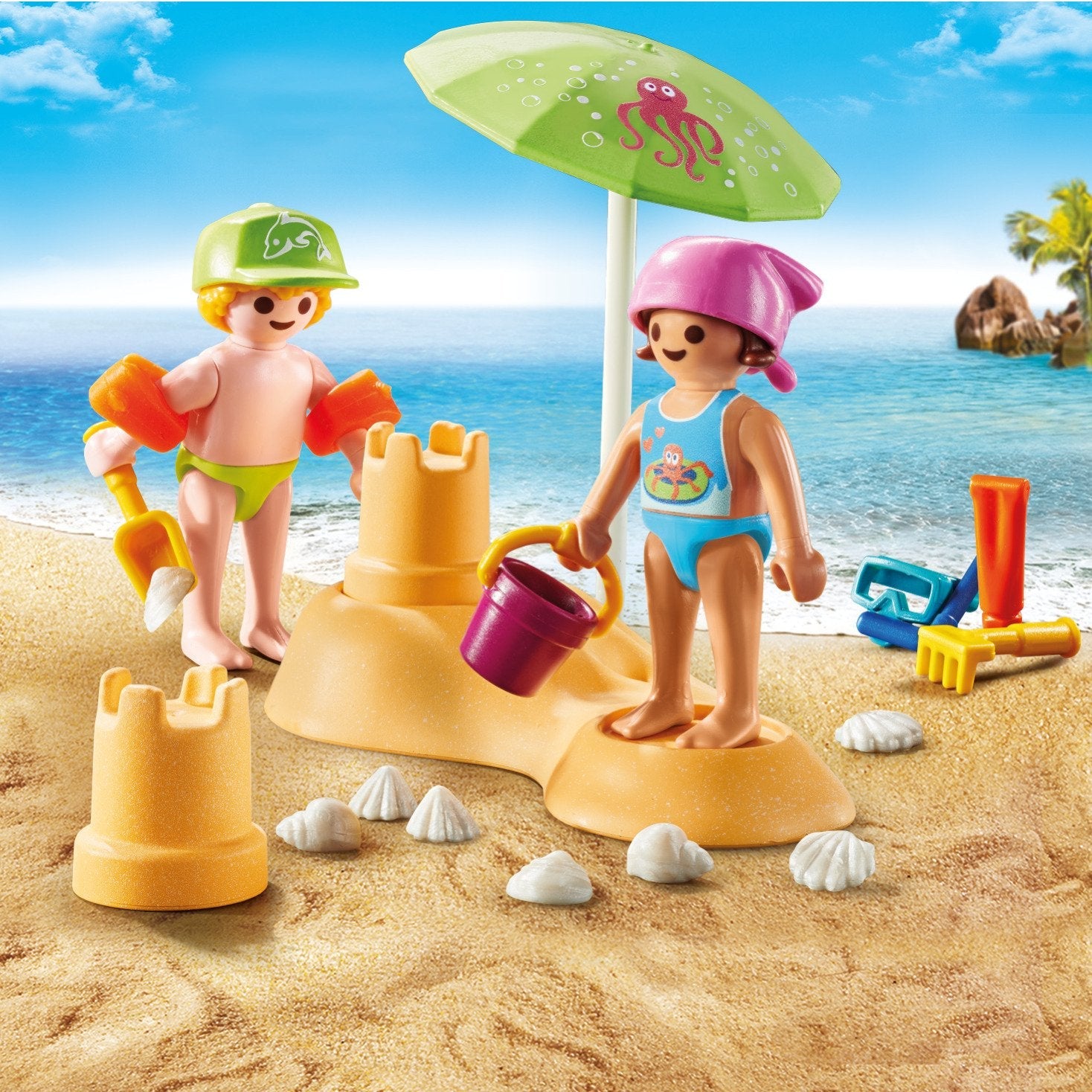 Playmobil Niños Con Castillo De Arena
