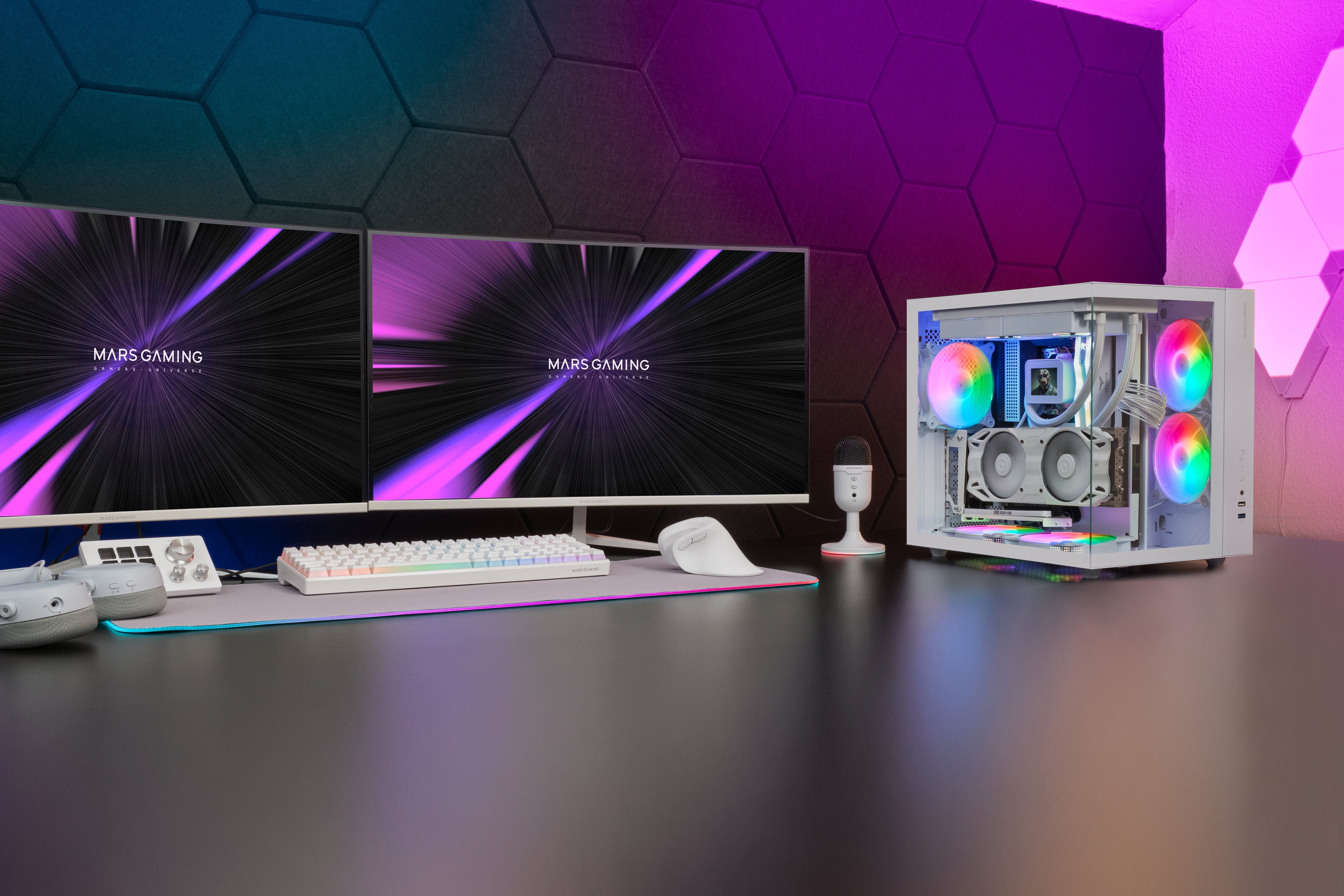 Caja Semitorre Atx Mcv-One Frgb Blanco Mars Gaming