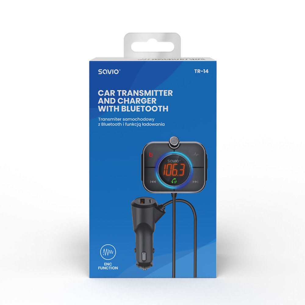EAN 5901986047810 - Savio TR-14 Transmiter FM z Bluetooth i ładowarką PD 87,6 - 107,9 MHz Bluetooth/USB Negro imagen 9