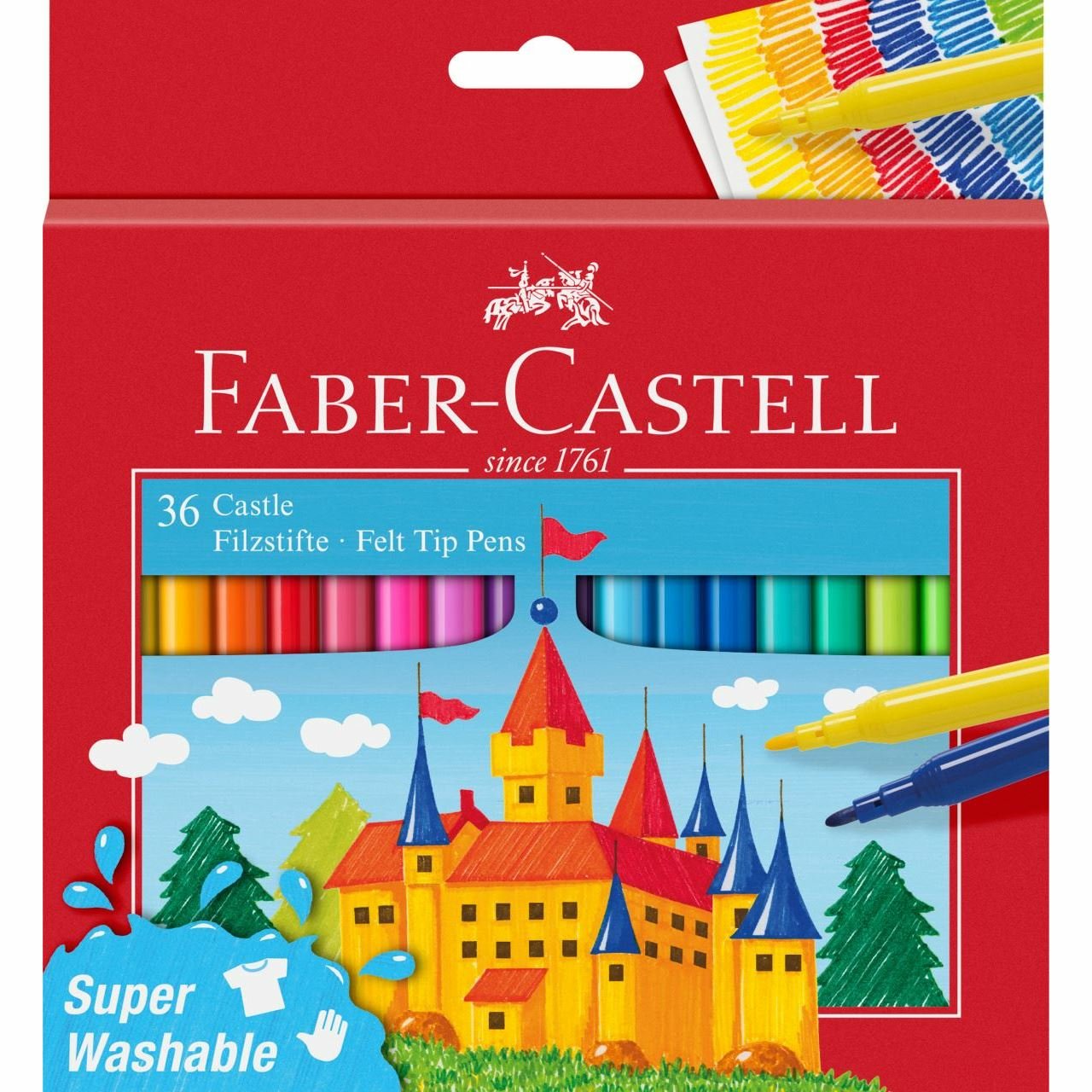 Faber-Castell 554203 - Estuche Cartón Con 36 Rotuladores Escolares