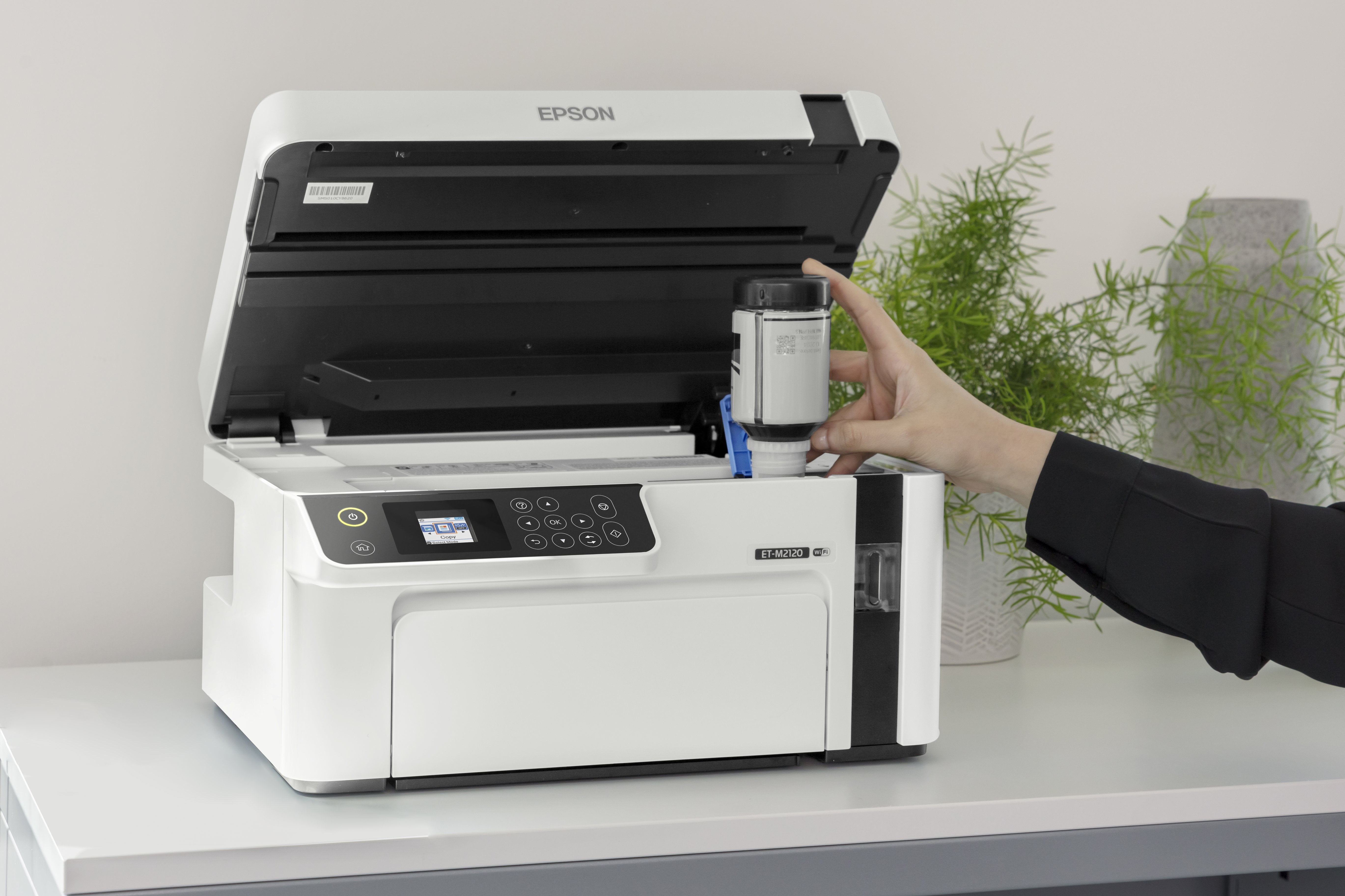 Impresora Epson Ecotank Mono M2120, 3 En 1, A4, 1200 X 2400 Ppp, 32 Ppm, Usb, Wi-Fi, 3 Aã±Os De Garantia Despues Del Registro.