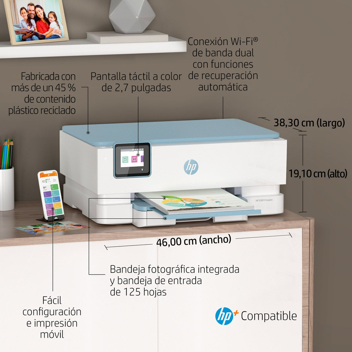 EAN 0195908882527 - HP ENVY Inspire 7221e All-in-One Printer Inyección de tinta térmica A4 4800 x 1200 DPI 15 ppm Wifi imagen 6