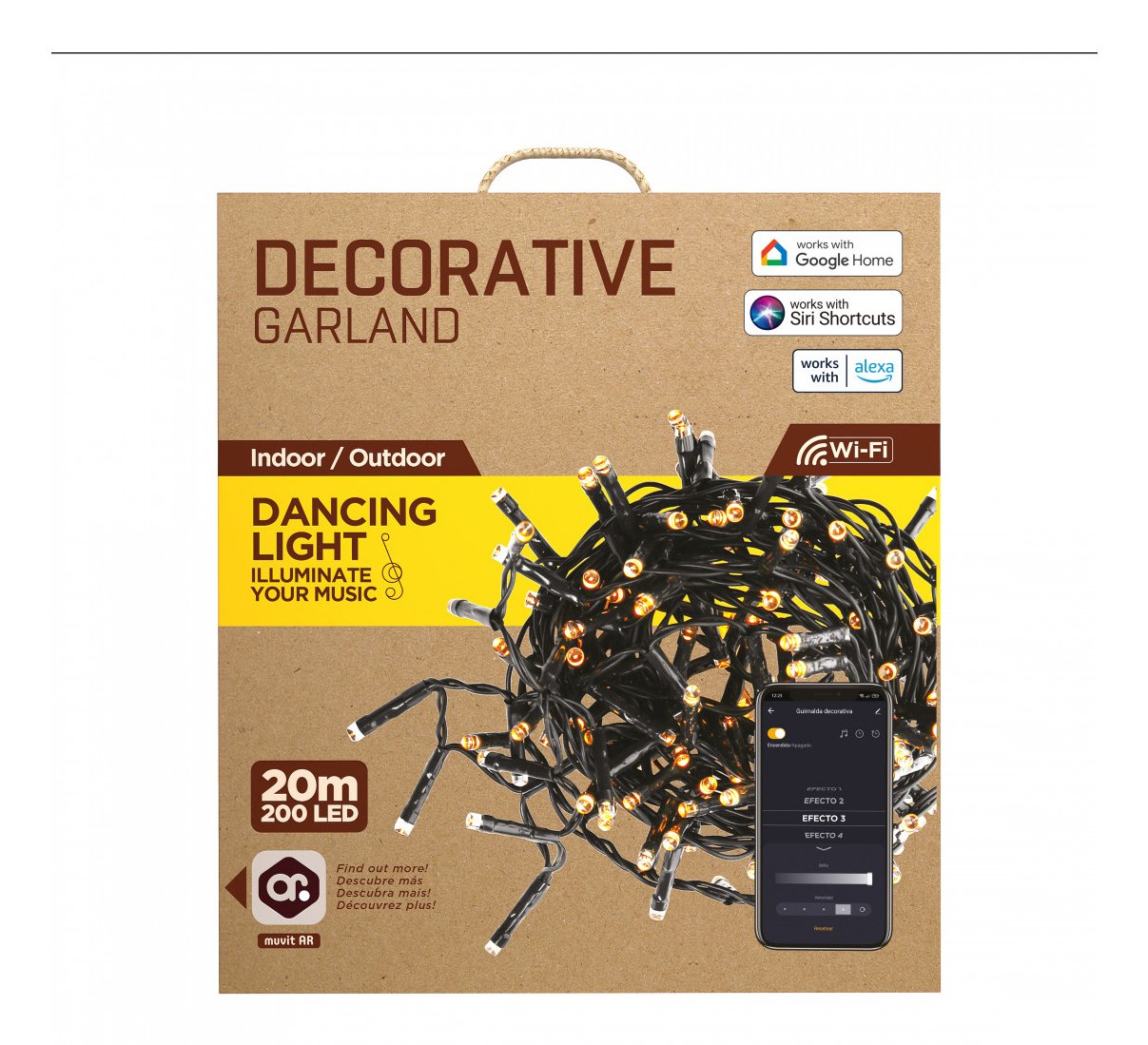 EAN 8426801164338 - Muvit MIOGAR002 iluminación decorativa Cadena de luces decorativa 200 bombilla(s) LED integrado 6 W G imagen 6