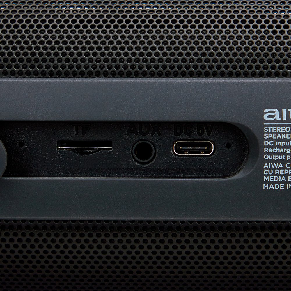 Altavoz Bluetooth Aiwa Bst-650 Black Bt 5.0 Tws Micro Integrado 2x10w Rms Hyperbass Ipx6 Iluminacion Rgb Bateria 2000mah