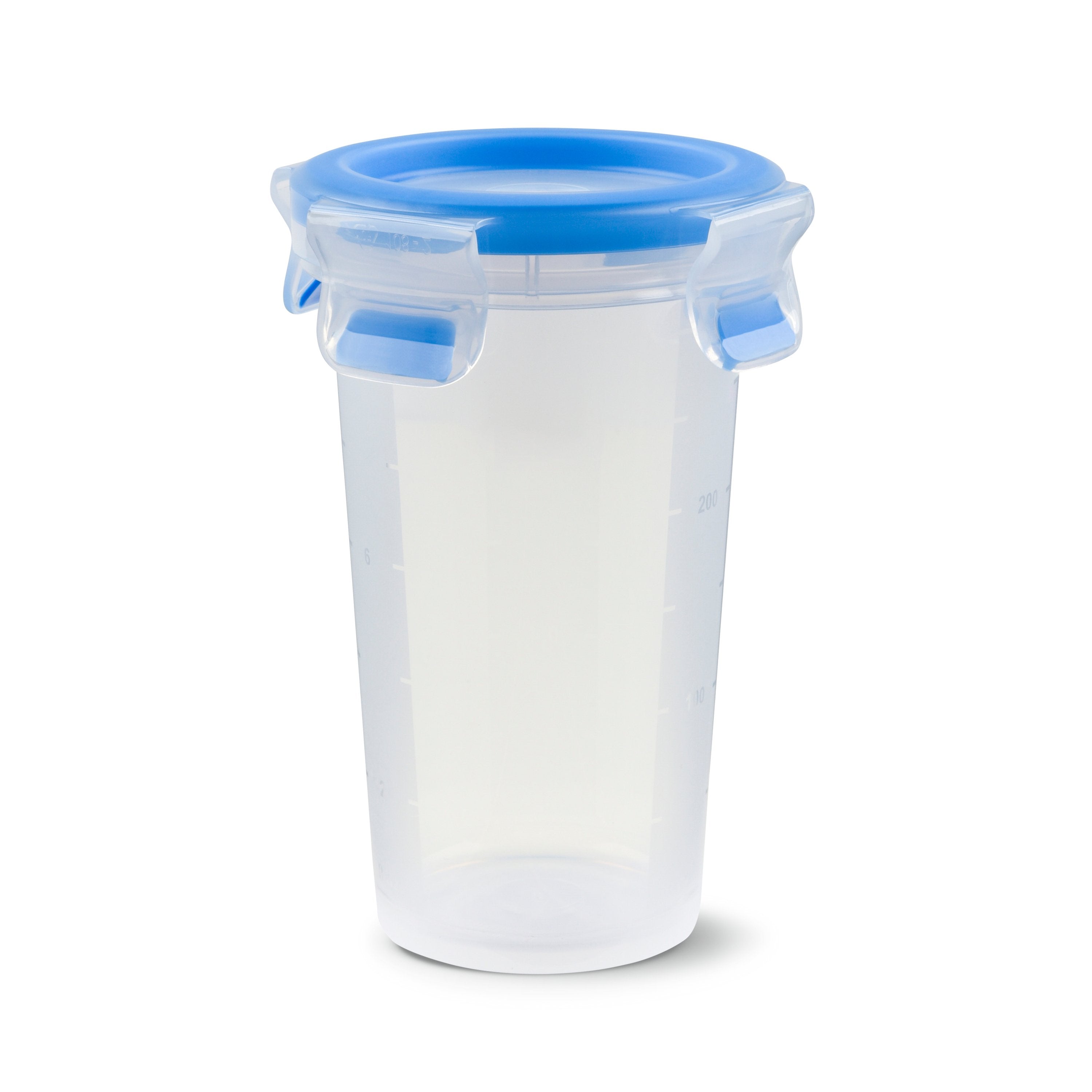 Emsa Clip & Close Recipiente Para Conservar Alimentos 0,35 Litros, Vaso Transparente/Azul, Redondo, Ø 9,2cm 508551