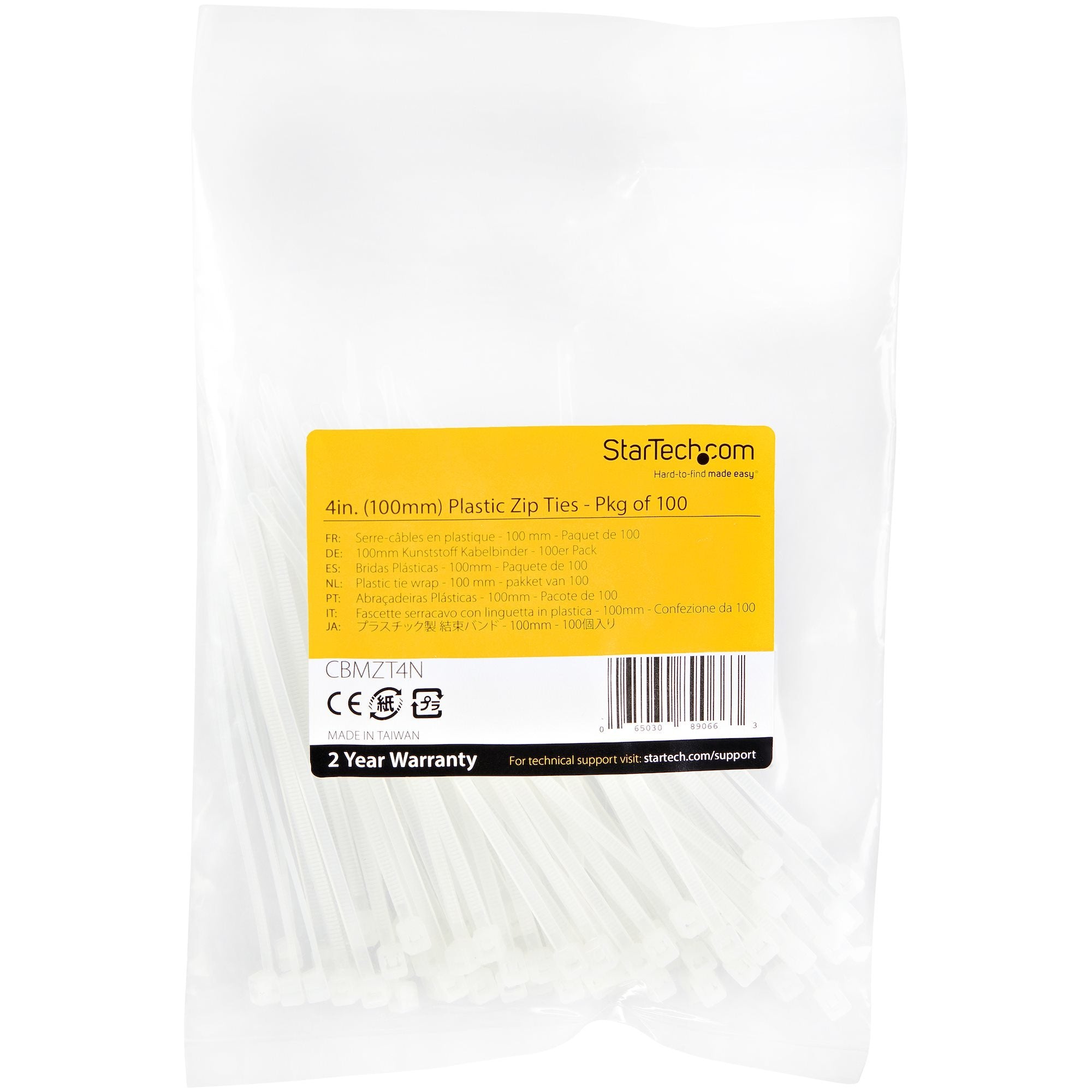 EAN 0065030890663 - StarTech.com CBMZT4N presilla Brida reutilizable Nylon, Plástico 100 pieza(s) imagen 6