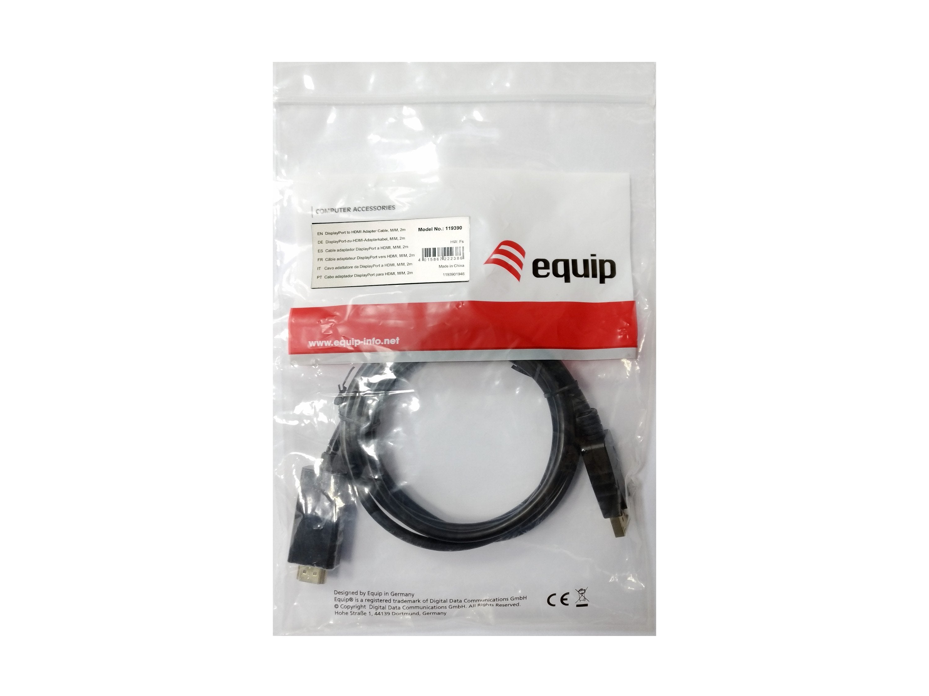 Equip Cable Displayport A Hdmi Macho - Macho 3m Negro