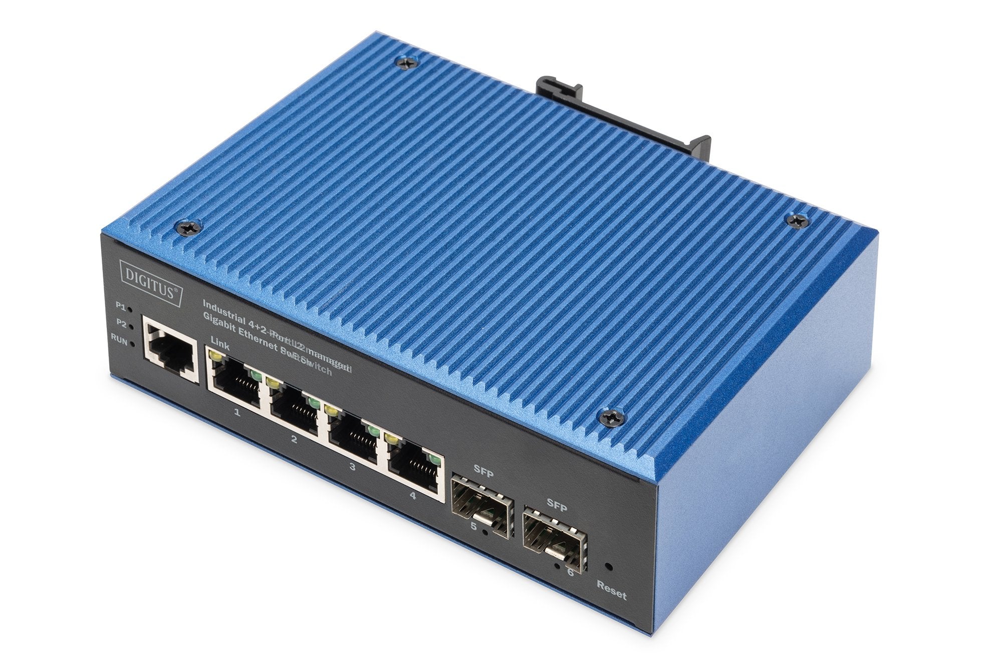 EAN 4016032490197 - Digitus DN-651155 switch Gigabit Ethernet (10/100/1000) Energía sobre Ethernet (PoE) Negro, Azul imagen 1