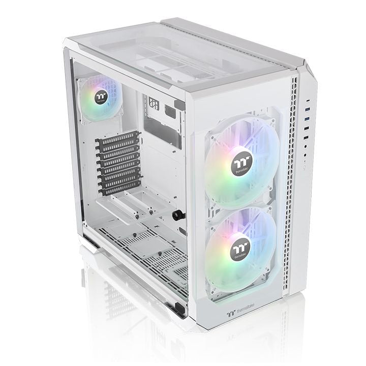Caja Pc Thermaltake Torre E-Atx View 51 Tg Argb Blanco 2xven 200mm/1xven 120min Ncluid/3xcristal Templado Ca-1q6-00m6wn-00