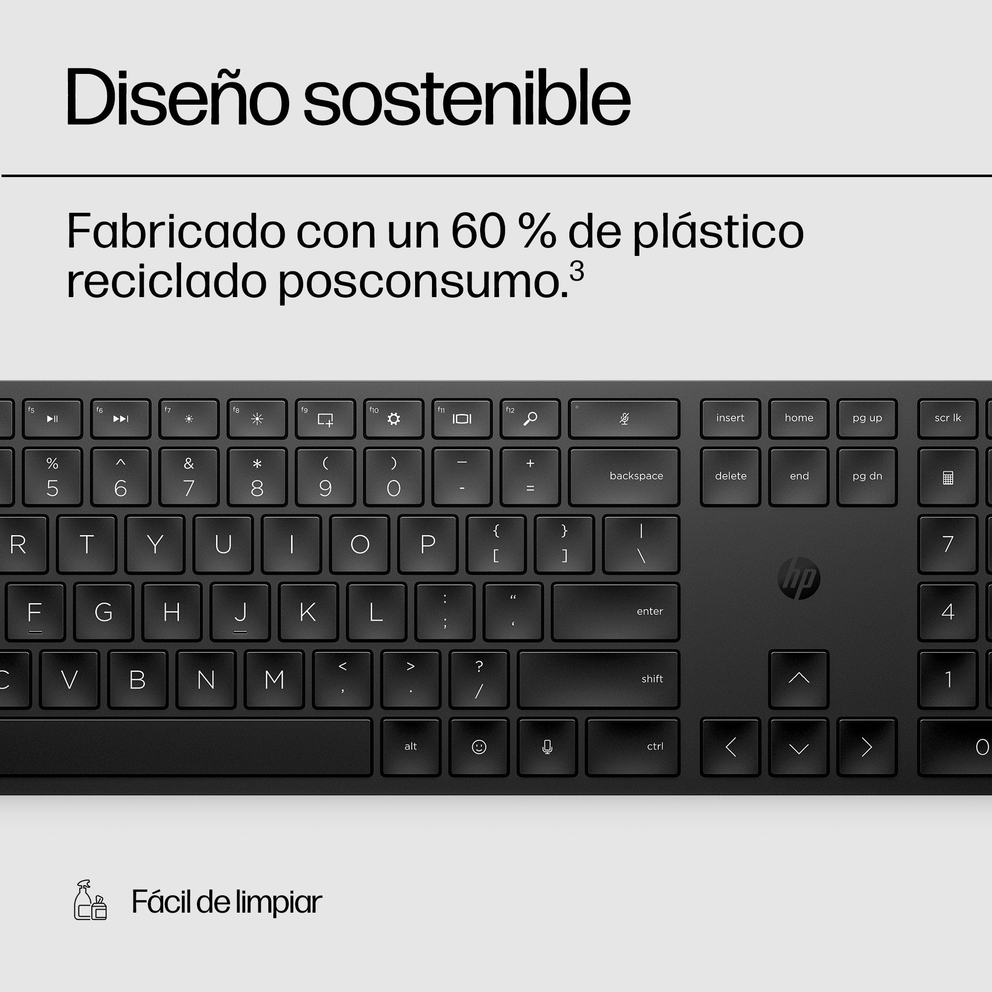 Teclado Inalámbrico Programable Hp 450 Negro, Diseño De 4r184aa#Abd
