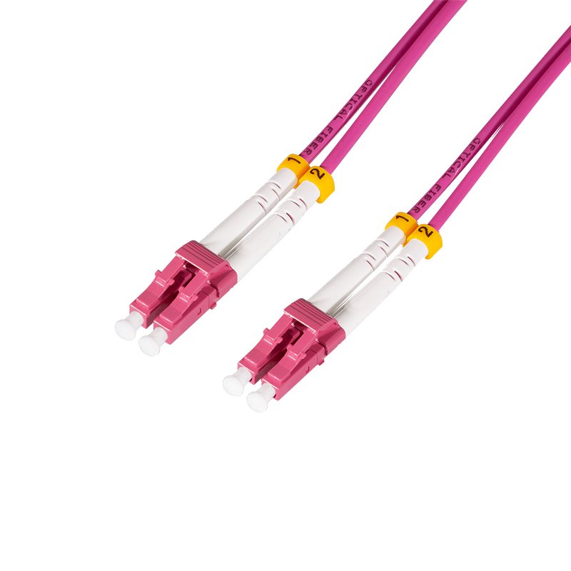 Steel Armored Fiber Patch Cord Om4, Duplex Lc Upc - Lc Upc, 3.0 M