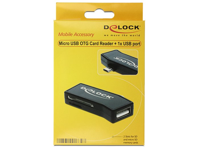 Delock Micro Usb Otg Card Reader + 1 X Usb Port