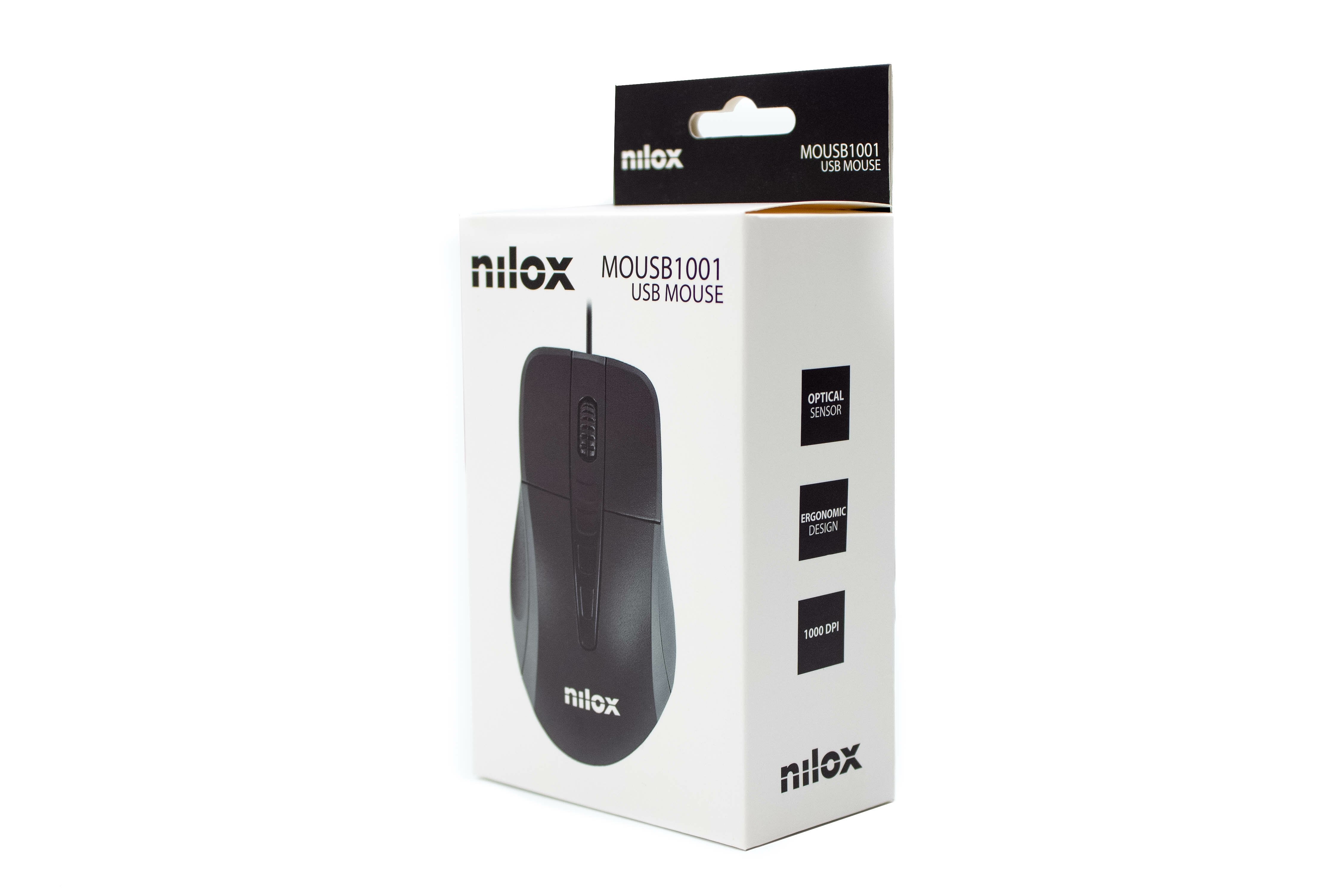 Nilox Ratón Cable Usb 1000ppp Negro