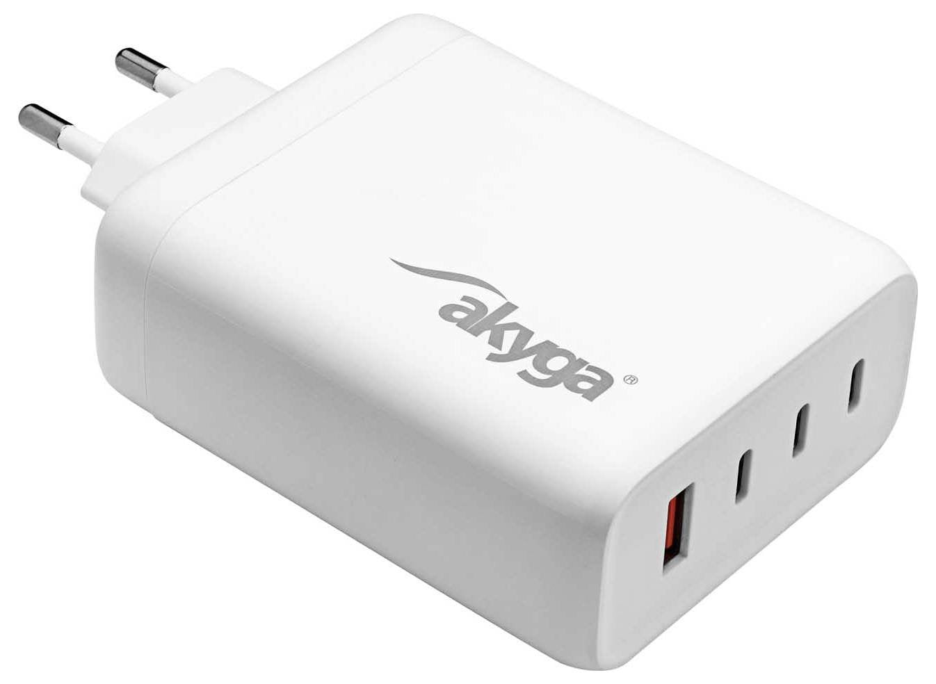 Akyga Wall Charger Ak-Ch-24 140w 3x Usb-C + Usb-A Pd Gan 5-28v 1.5-5a White