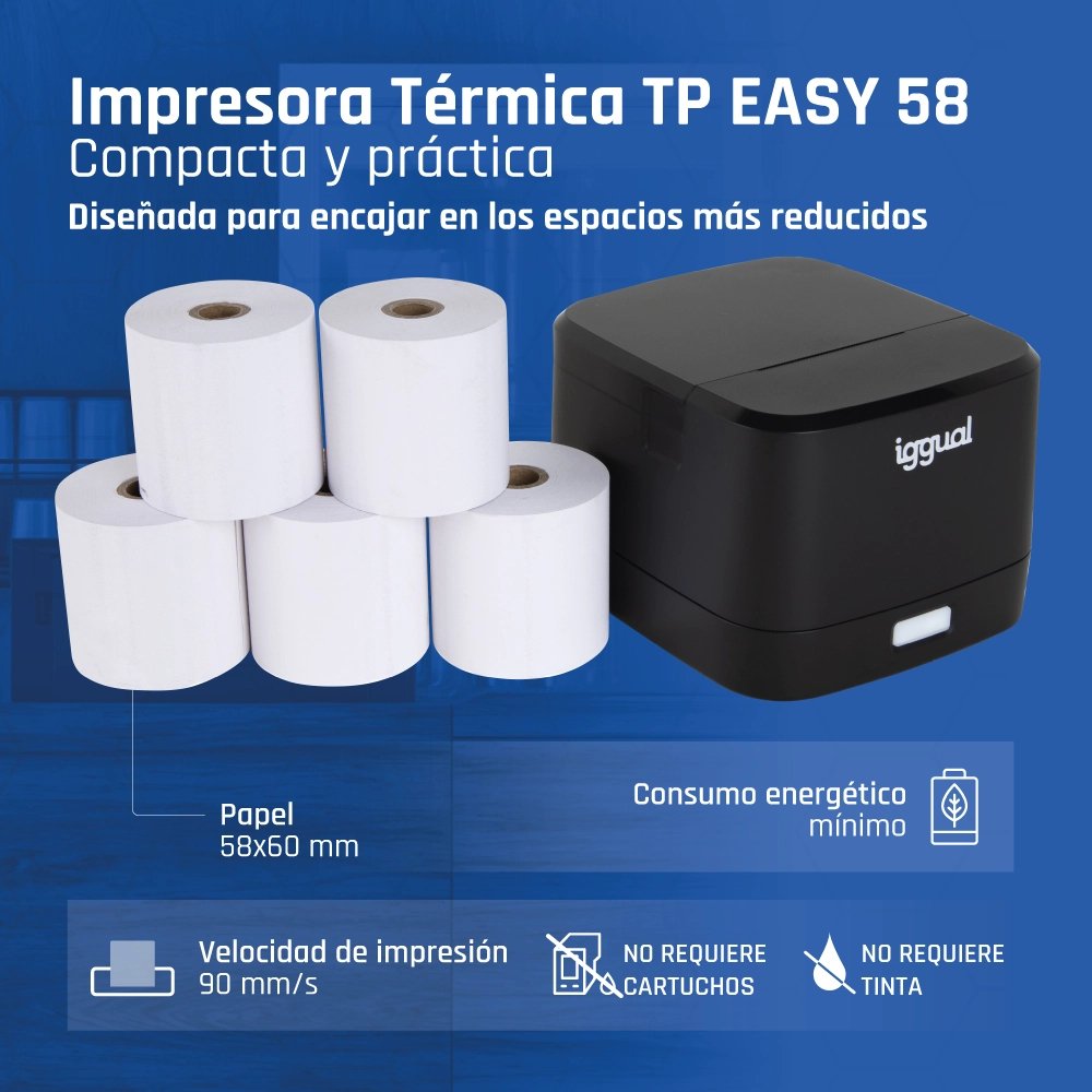 EAN 8435364318836 - iggual TP Easy 58 203 x 203 DPI Alámbrico Transferencia térmica Impresora de recibos imagen 3