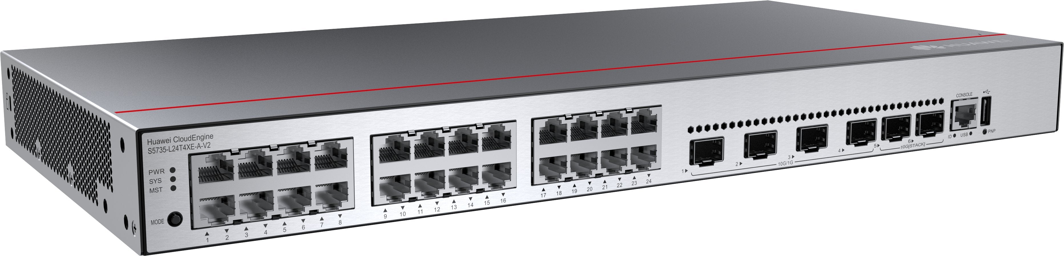 Huawei Switch S5735-L24t4xe-A-V2 (24*10/100/1000base-T Ports, 4*10ge Sfp+ Ports, 2*12ge Stack Ports, Ac Power) + Software (98012011 + 88037bnm)