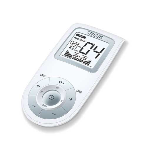 Sanitas Sem 43 Estimulador Muscular Electrónico Cinturón 2 Canales Plata, Blanco