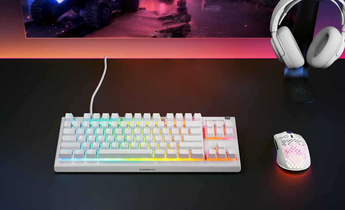 Teclado Steelseries Apex 3 Tkl (Usa) Blanco (64819)