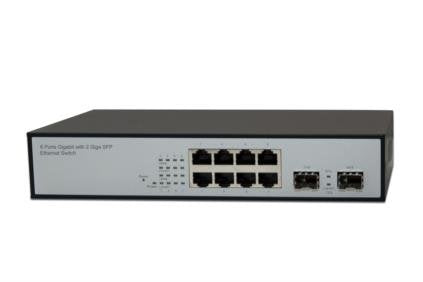 Switch 8p Digitus 10/100/1000+2xsfp Met Lico*