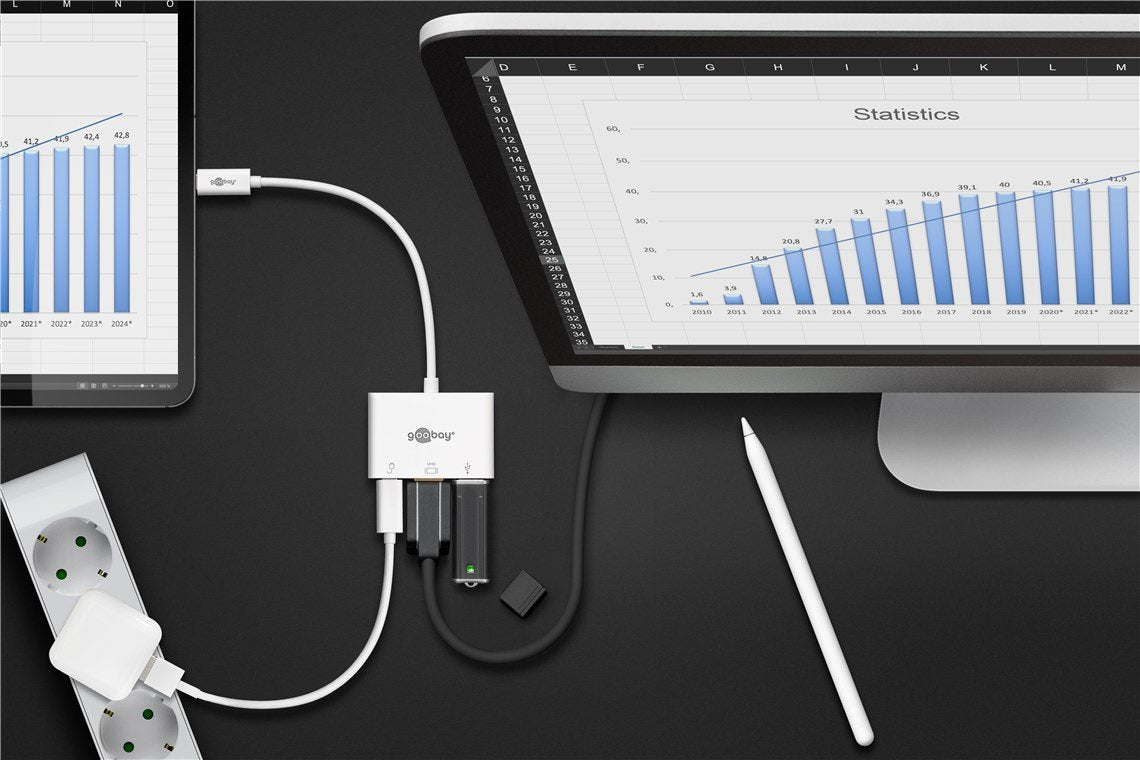 Goobay 62104 Adaptador Usb-C -> Hdmi + Pd Blanco