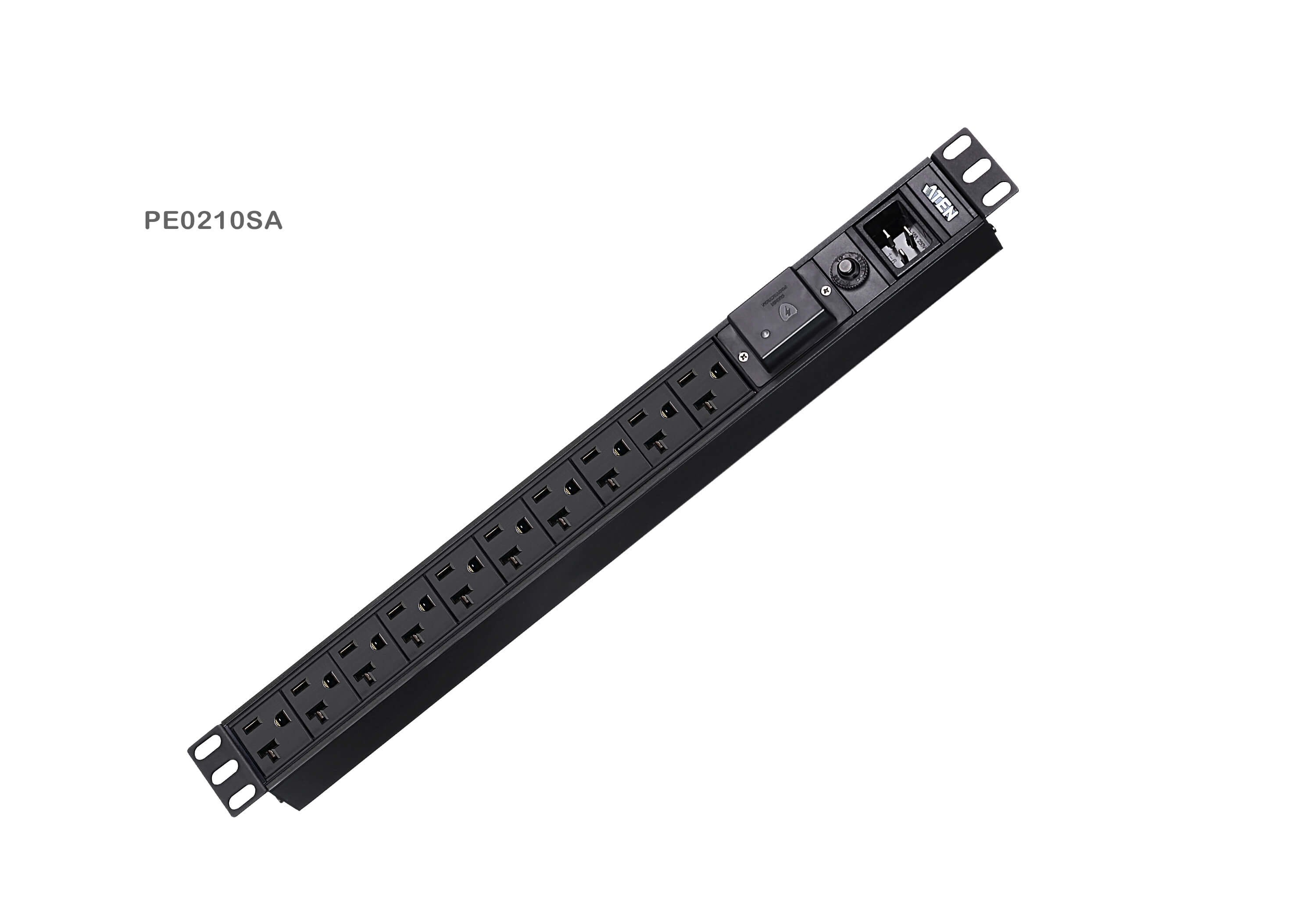 Regleta Aluminio Rack 19" 10xc-13, Entrada C20 3 Metros 16a 1u Con Protección Contra Sobretensión Aten