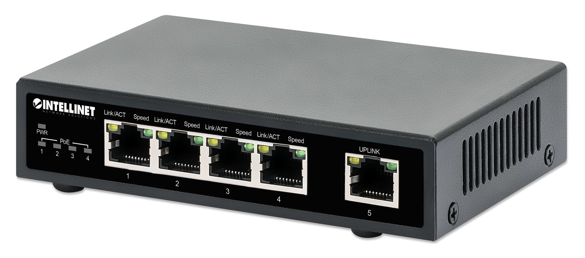 Conmutador Intellinet De 5 Puertos Gigabit Poe+ De 62 W