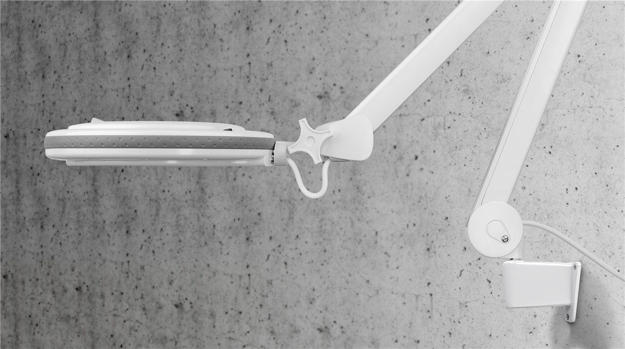Wandhalterung Für Lupenleuchten Mit Gelenkarm Weiss