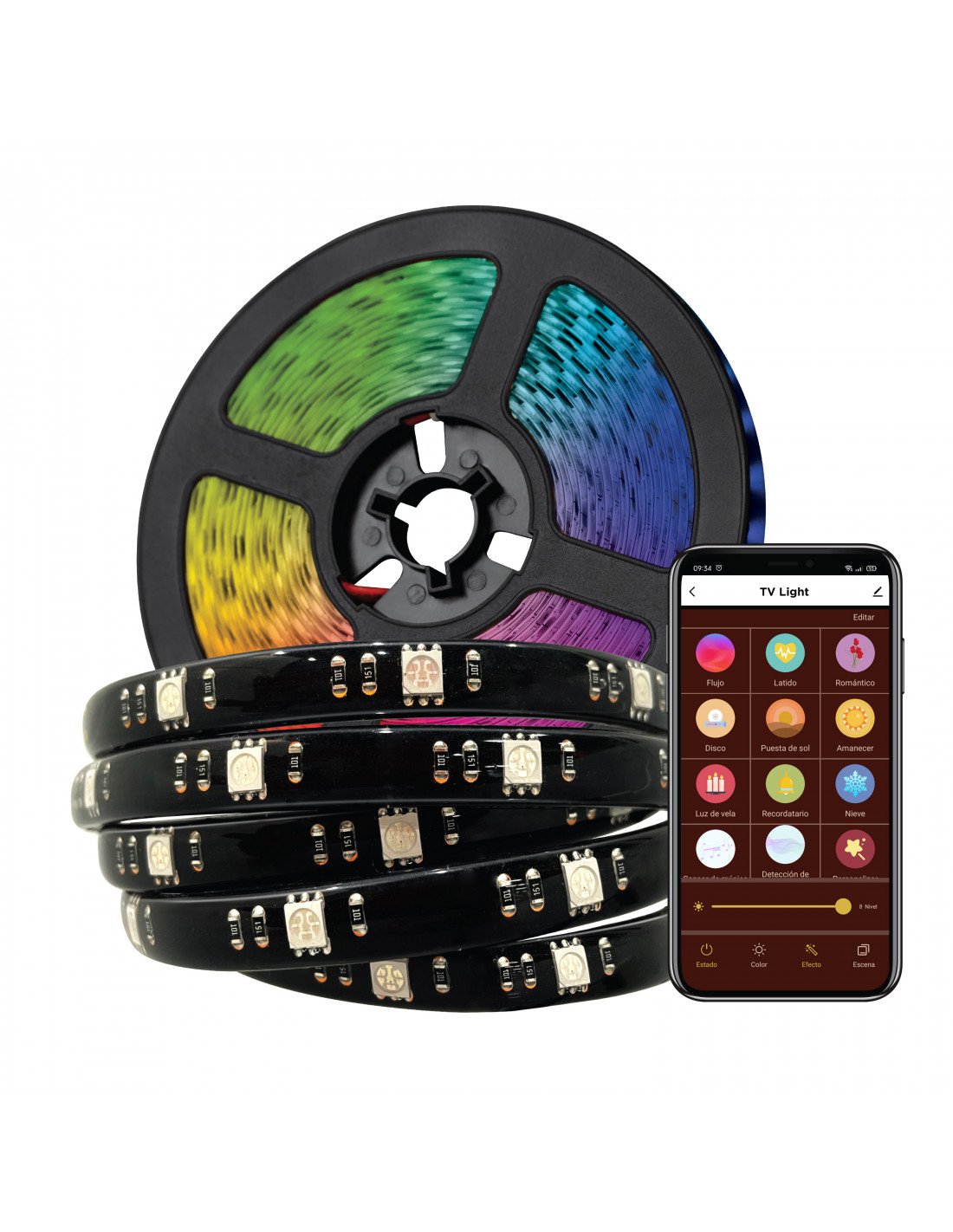 Tira Led Muvit Io Miolst005 3m Color Rgb Regulable