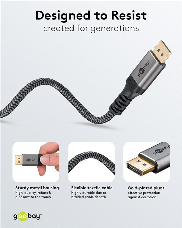 Goobay Displayport Cable 2.0 2.1, 80 Gbit S