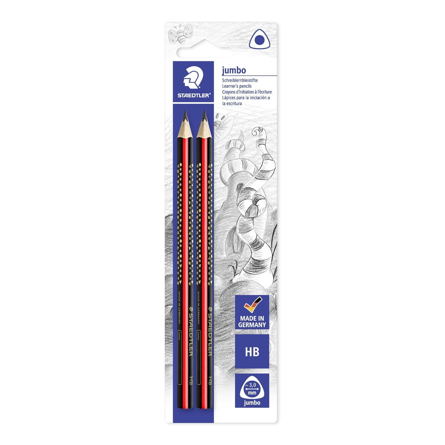 Maedtler Bleimift Tradition Jumbo Hb Dreikantform 2mk. Retail
