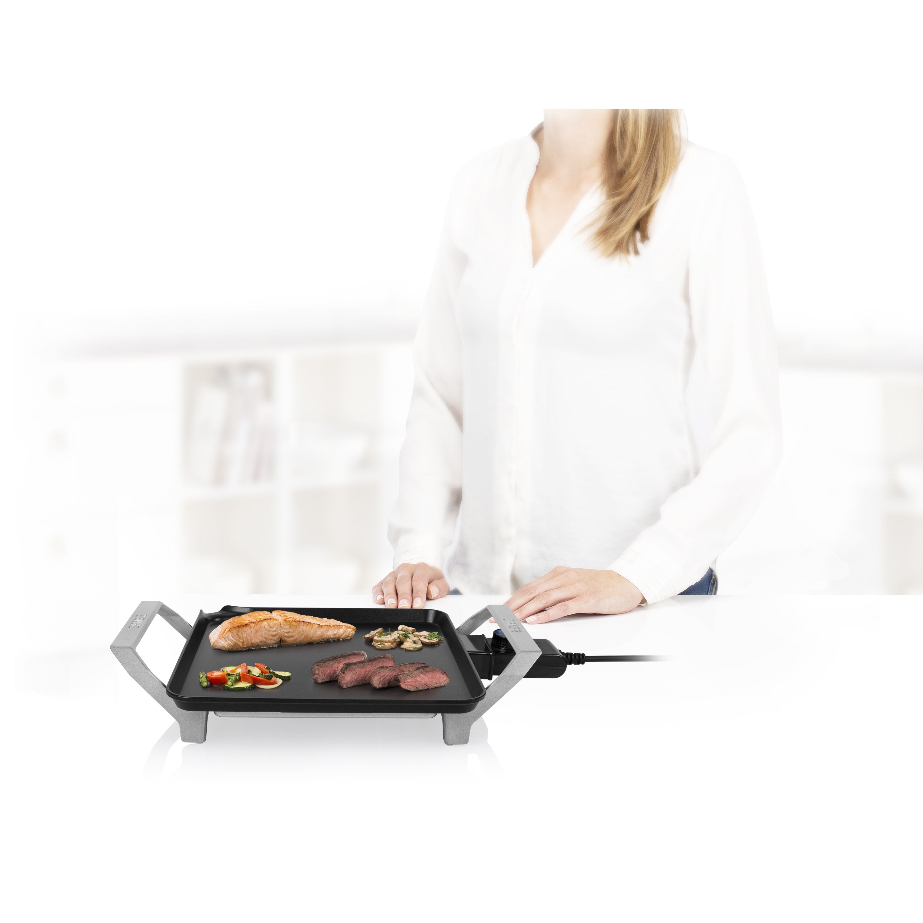 Plancha De Asar Princess Table Chef Premium Compacta 103090 1500w Tamaño 28*28cm
