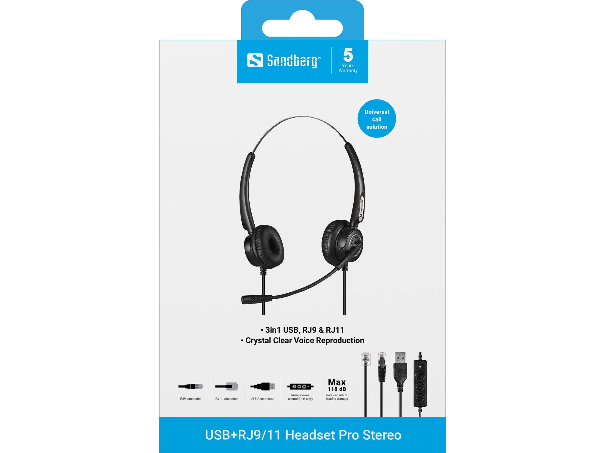 EAN 5705730126307 - Sandberg 126-30 auricular y casco Auriculares Alámbrico Diadema Oficina/Centro de llamadas USB tipo A Neg imagen 8