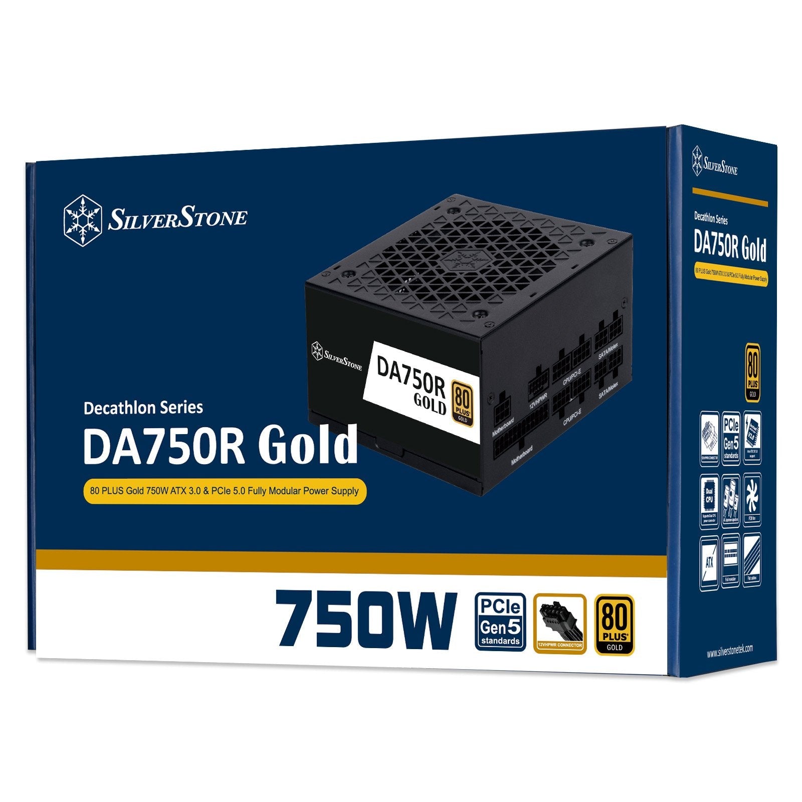 Fuente Alimentacíon Silverstone 750w 80 Plus Gold, Modular, Atx 3.0 Sst-Da750r-Gma