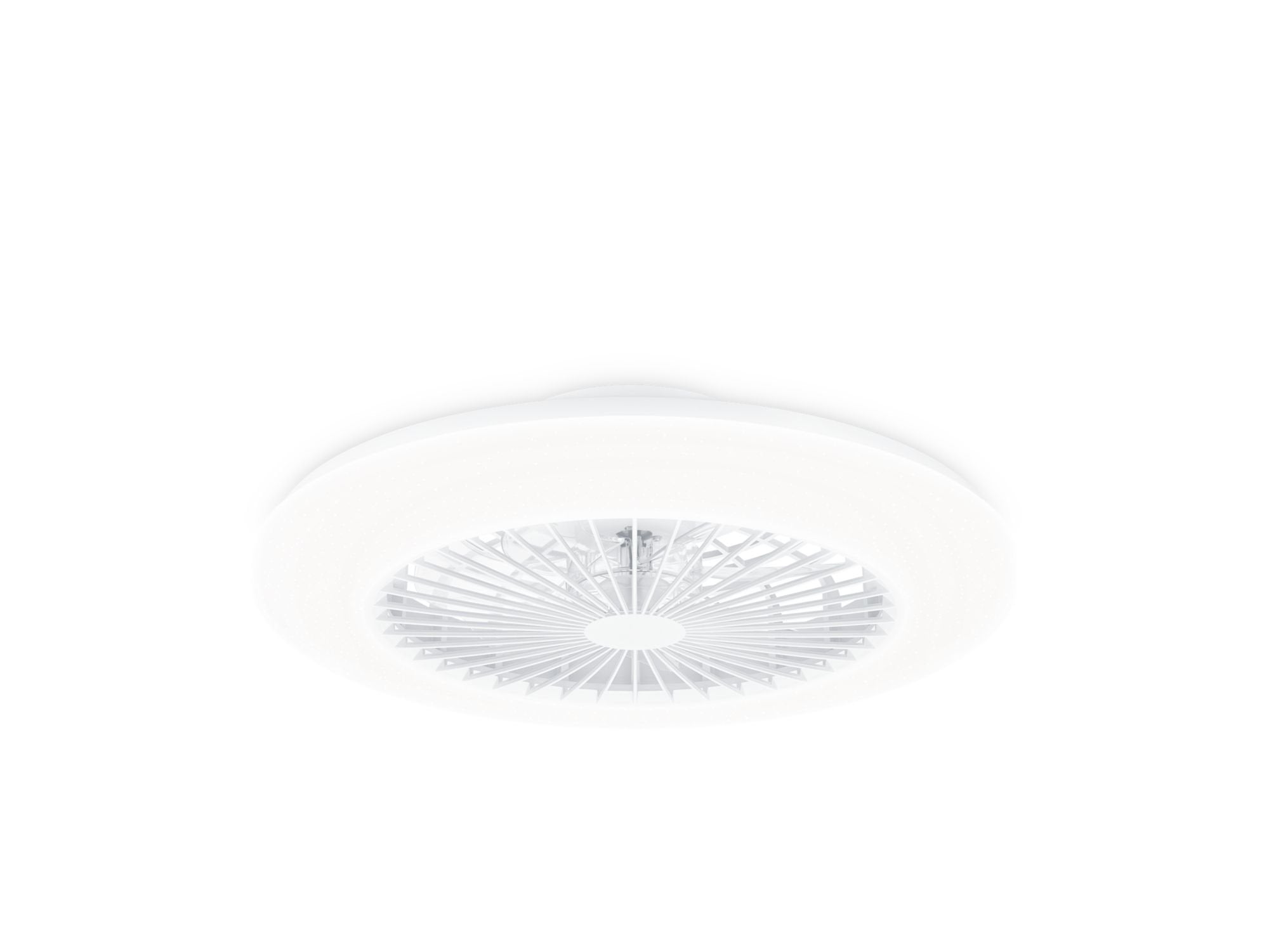 Ventilador De Techo, Led 3 Cct, Motor Dc 25 W + Led 60 W, Modelo Amigo, Blanco Con Difusor Efecto Estrellado, Ø57,5 Cm