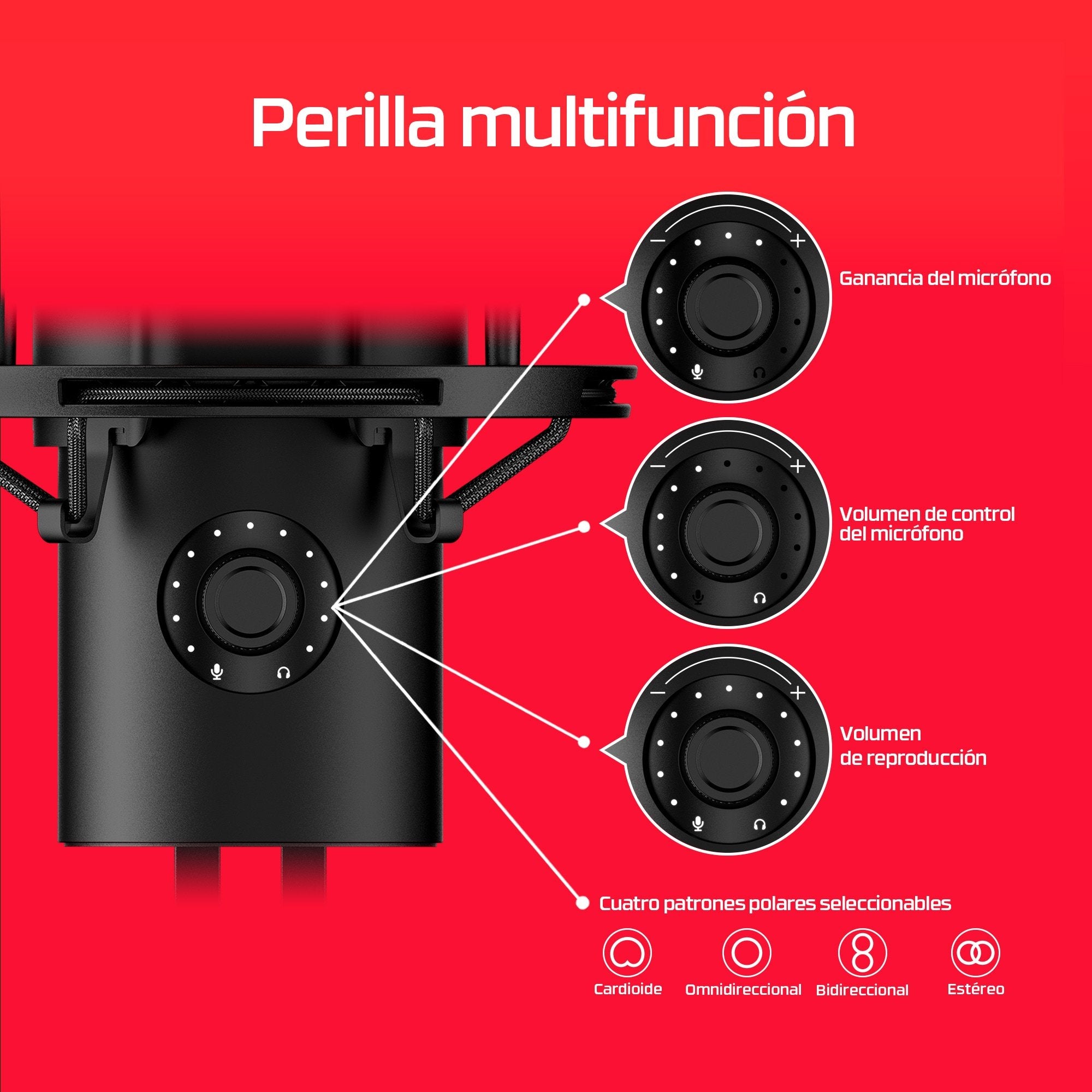 EAN 0197497651058 - HyperX QuadCast 2 - USB Microphone (Black) Micrófono para crear podcasts imagen 12