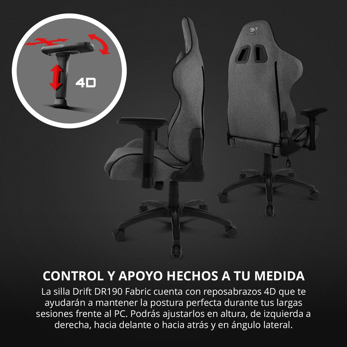 Silla Gaming Drift Dr190 Gris Oscuro
