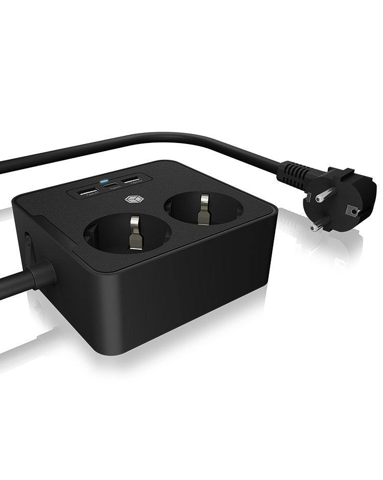 EAN 4250078172727 - ICY BOX IB-MPS2220B-CH base múltiple 1,9 m 2 salidas AC Interior Negro imagen 1