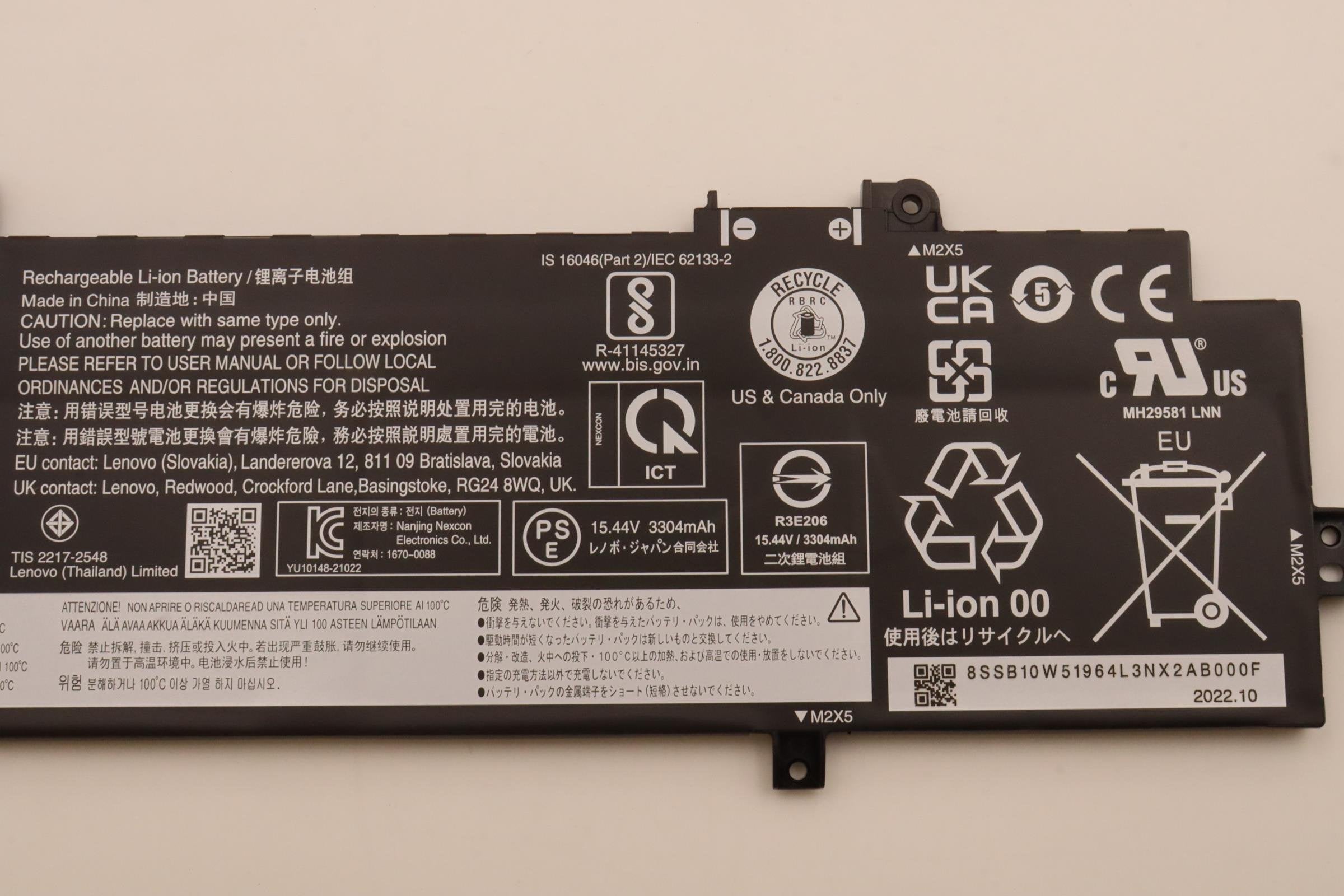 Lenovo 5b10w51863 Refacción Para Laptop Batería