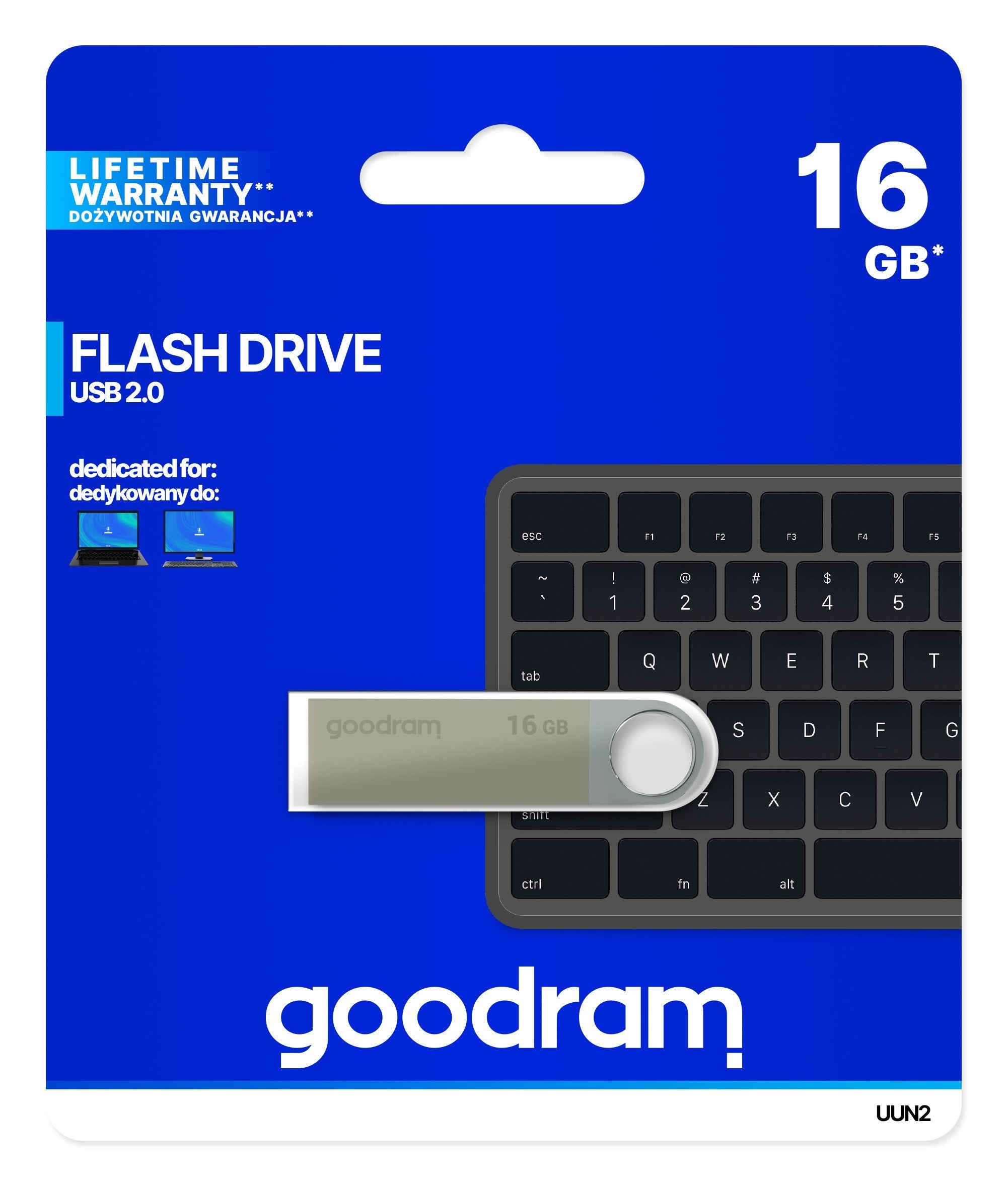 Pendrive Goodram 16gb Uun2 Silver Usb 2.0 Uun2-0160s0r11